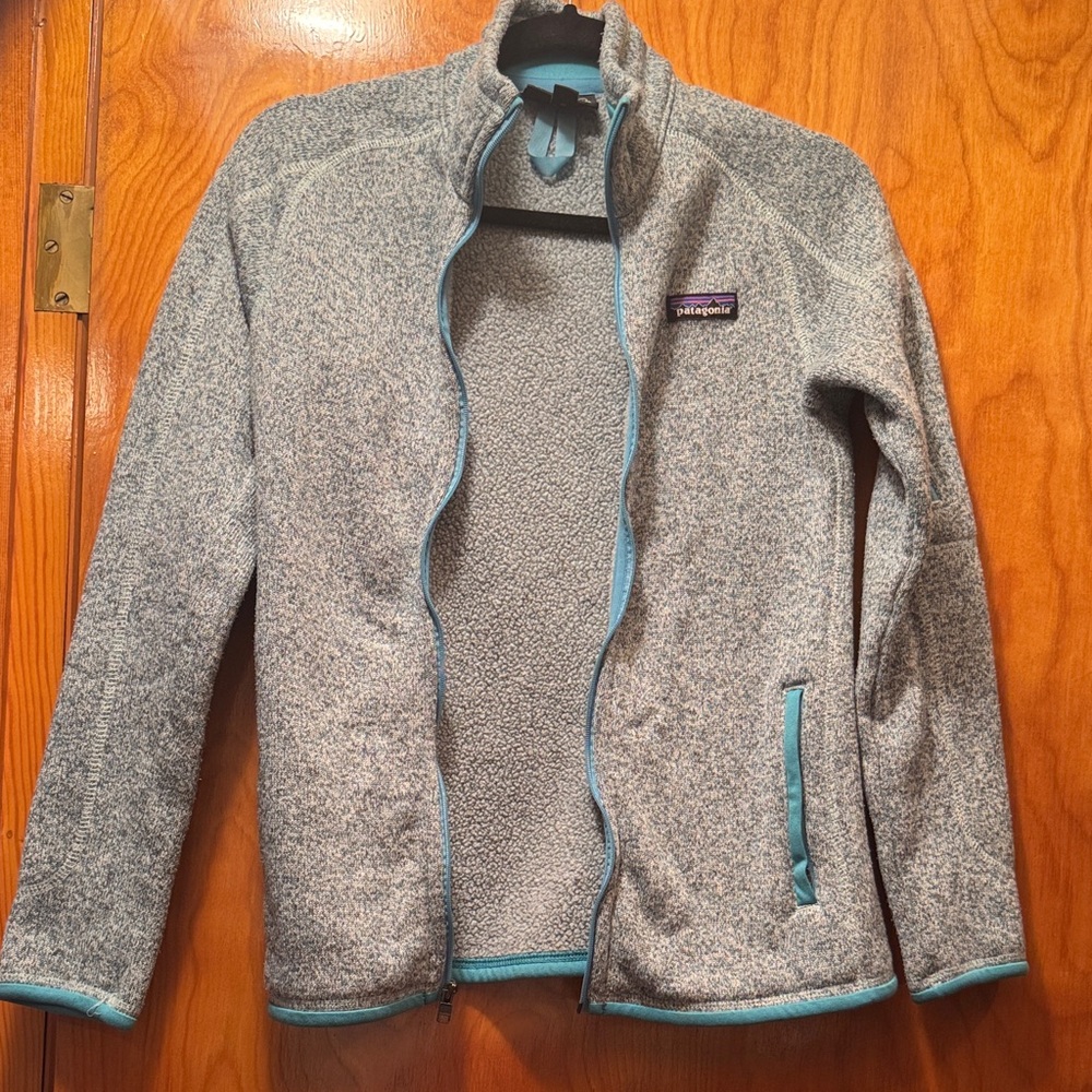 Patagonia Women's Gray and Blue Fleece Jacket